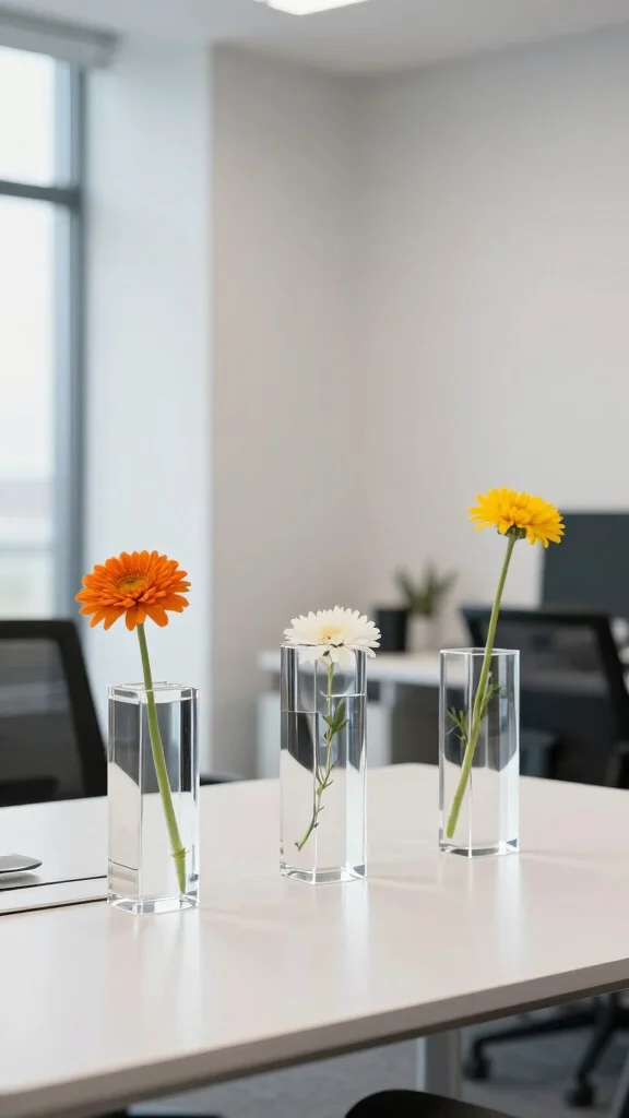 12 Modern Vase Ideas for a Clean Minimal Design-Forward Home - 10. Minimalist Acrylic Vases 1