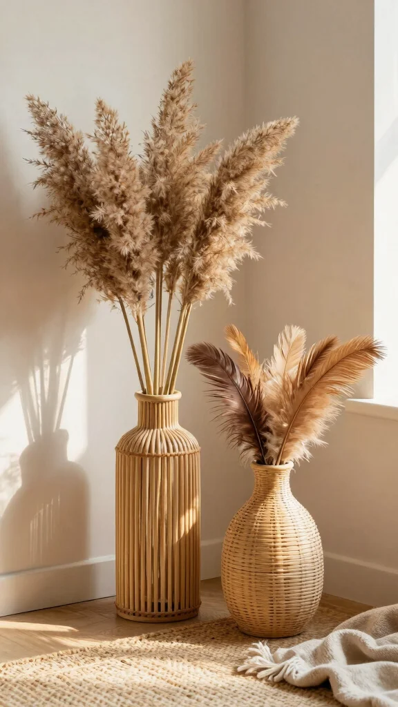 12 Modern Vase Ideas for a Clean Minimal Design-Forward Home - 4. Bamboo and Rattan Vases 1