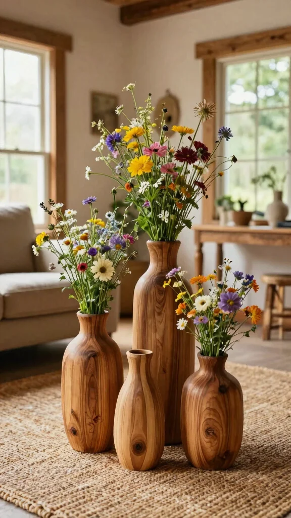 12 Modern Vase Ideas for a Clean Minimal Design-Forward Home - 6. Upcycled Wood Vases 1