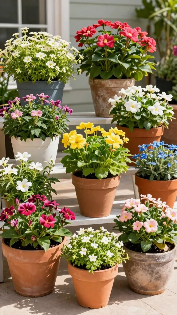 12 Patio Pot Ideas for a Lush Colorful Outdoor Living Space - 12. Seasonal Rotating Pots 1