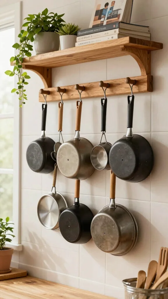 12 Pot Organizer Ideas for a Tidy Functional Kitchen Storage Setup - 1. Wall-Mounted Pot Racks 1