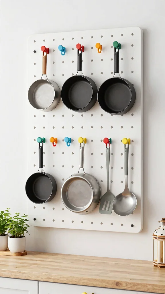 12 Pot Organizer Ideas for a Tidy Functional Kitchen Storage Setup - 2. Pegboard Organizers 1