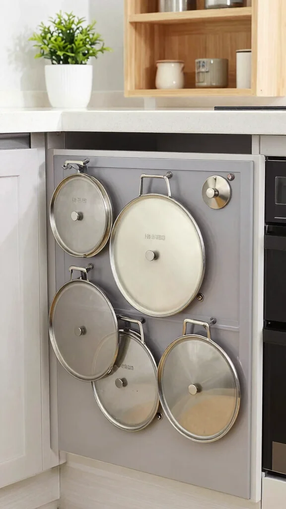 12 Pot With Lid Storage Ideas for an Organized Easy-Access Kitchen - 3. Magnetic Lid Holder 1