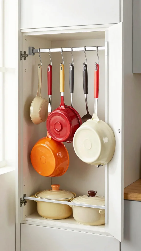 12 Pots and Pans Arrangement Ideas for a Stress-Free Cooking Space - 9. Over-the-Door Storage Solutions 1