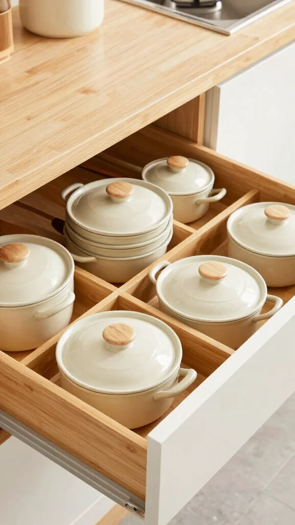12 Pots and Pans Organization Ideas for a Tidy Accessible Kitchen - 2. Drawer Dividers: A Hidden Gem 1