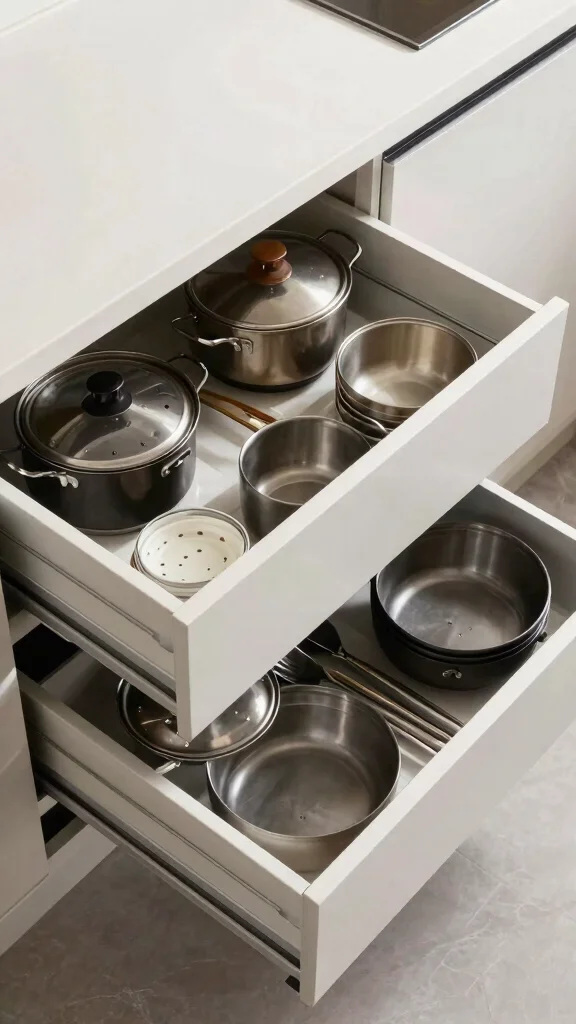 12 Pots and Pans Organizer Ideas for Drawers, Cabinets, and Racks - 11. Customized Drawer Solutions 1