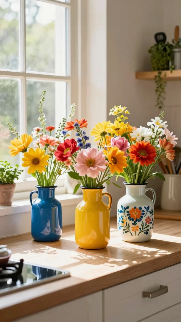 12 Pottery Vase Ideas for a Handmade Artisan Home Accent - 9. Colorful Enamel Vases 1