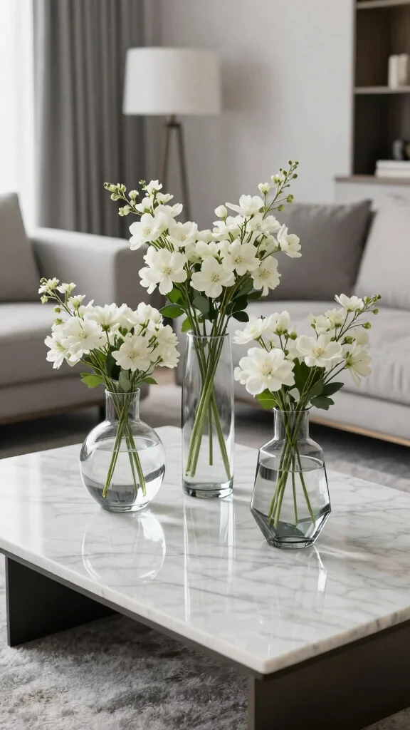 12 Set of 3 Vase Ideas for a Balanced Grouped Home Display - 2. Modern Minimalist Glass Set 1