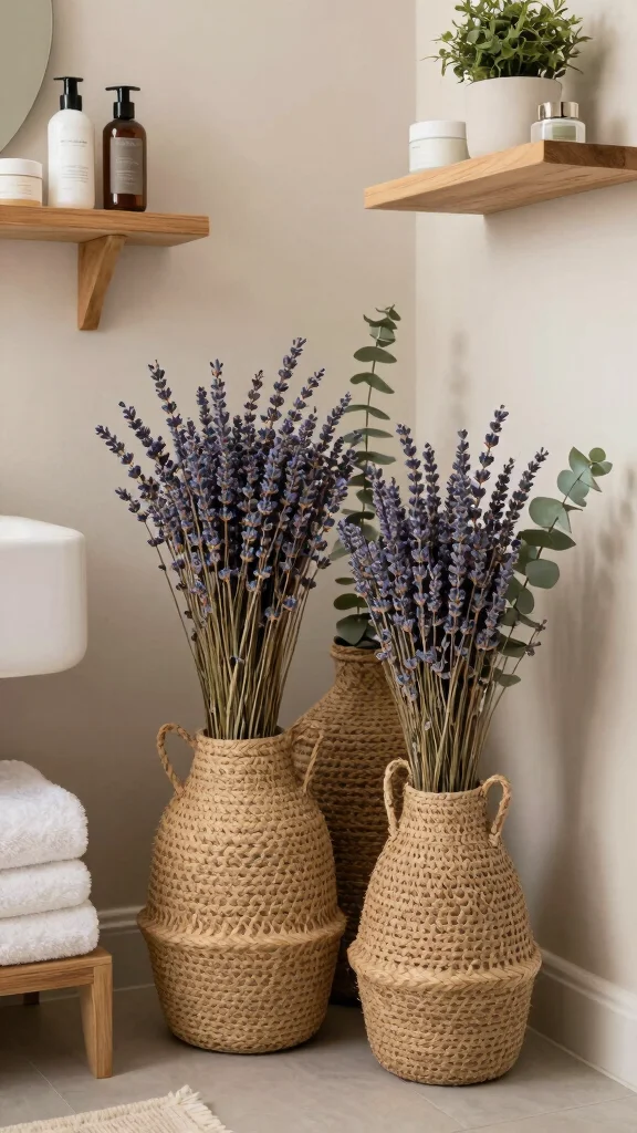 12 Set of 3 Vase Ideas for a Balanced Grouped Home Display - 6. Textured Woven Basket Vases 1