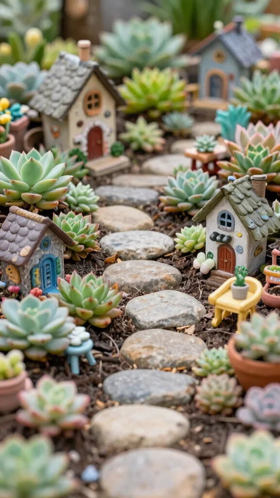 12 Succulent Pot Ideas for a Cute Low-Maintenance Plant Display - 10. Whimsical Fairy Gardens 1