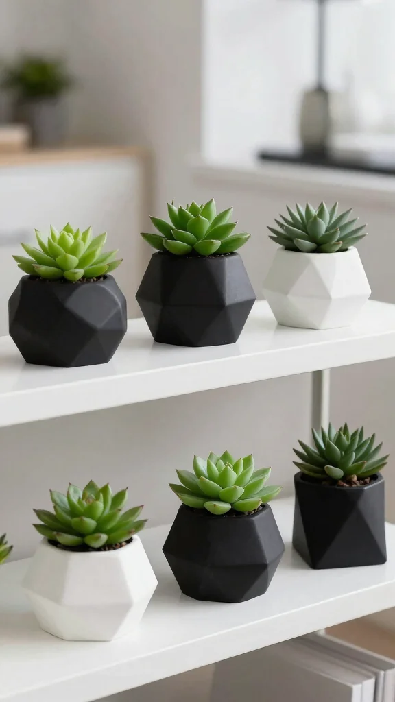 12 Succulent Pot Ideas for a Cute Low-Maintenance Plant Display - 3. Geometric Designs 1