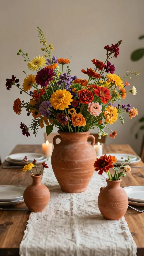 12 Terracotta Vase Ideas for a Warm Earthy Natural Home Display - 2. Terracotta Vase Centerpieces 1