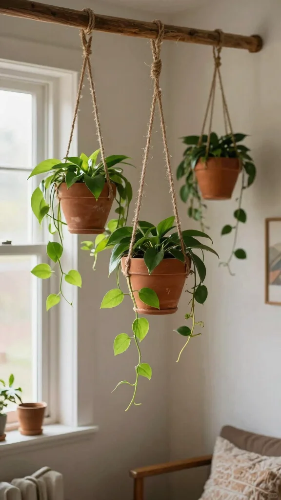 12 Terracotta Vase Ideas for a Warm Earthy Natural Home Display - 3. Hanging Terracotta Planters 1