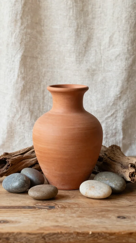 12 Terracotta Vase Ideas for a Warm Earthy Natural Home Display - 8. Terracotta Vases with Natural Elements 1