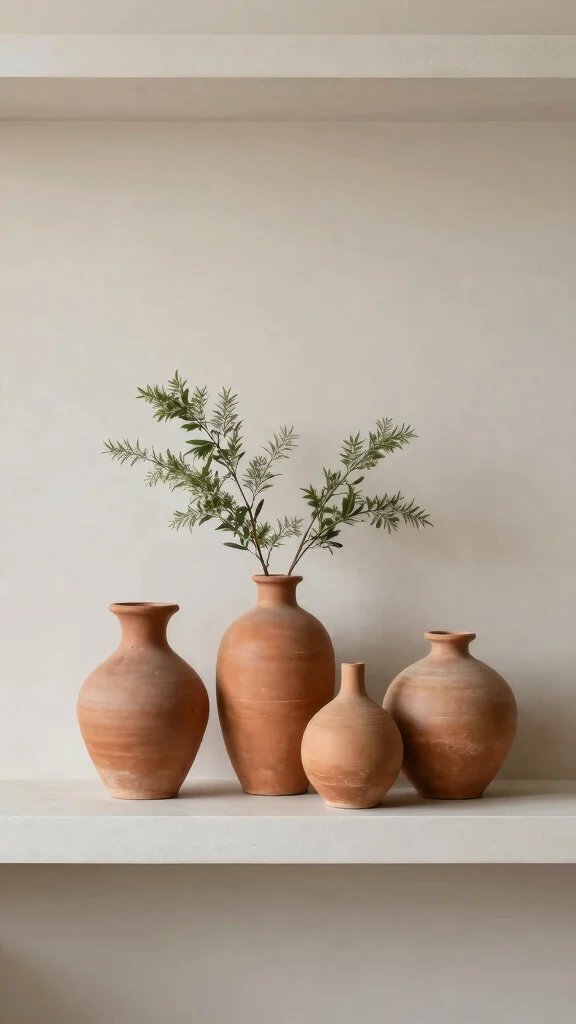 12 Terracotta Vase Ideas for a Warm Earthy Natural Home Display - 9. Minimalist Terracotta Arrangements 1