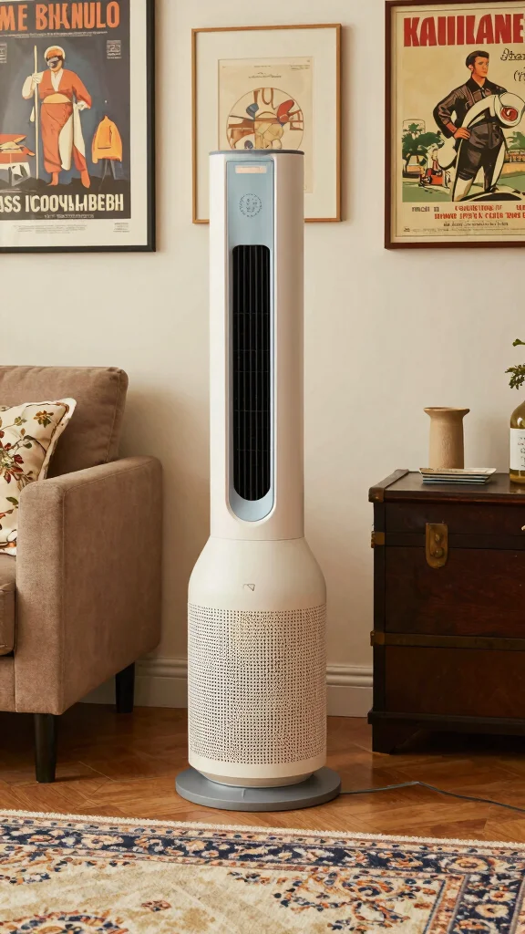 12 Tower Air Purifier Ideas for Large Rooms and Open-Plan Living Spaces - 5. Vintage-Inspired Tower 1