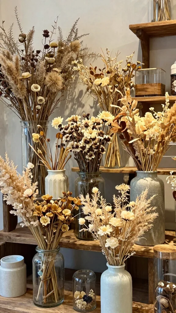 12 Unique Vase Ideas That Become the Focal Point of Any Room - 12. Dried Flower Displays 1