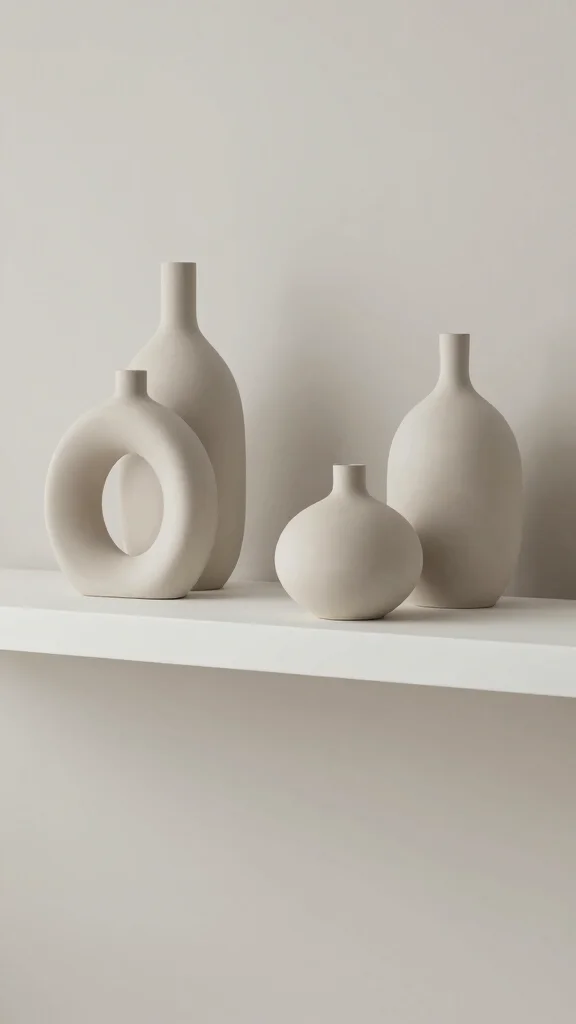 12 Vase Set Ideas for a Coordinated Layered Home Display - 11. Minimalist Styling 1