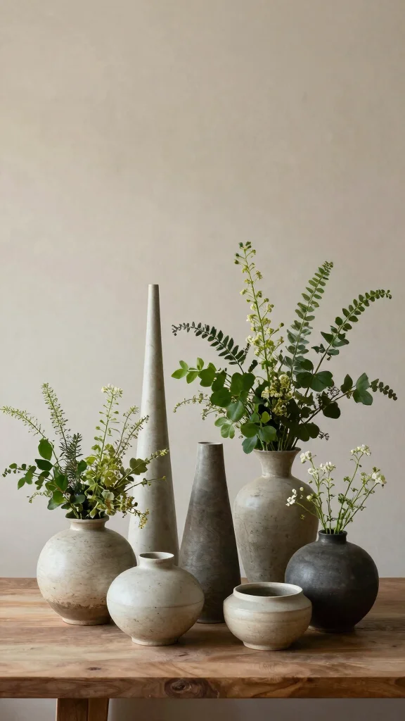 12 Vase Set Ideas for a Coordinated Layered Home Display - 4. Height Variation 1