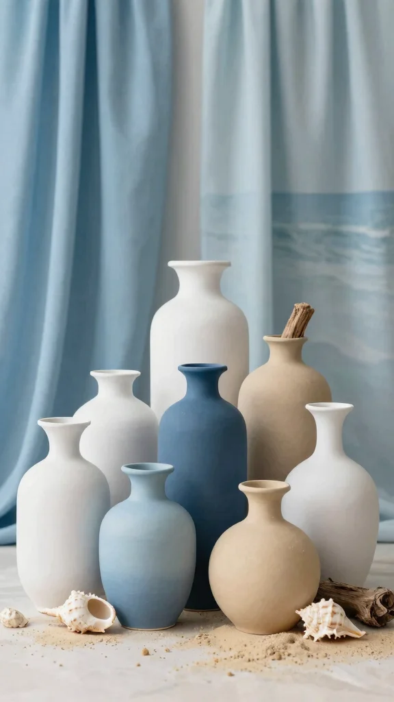12 Vase Set Ideas for a Coordinated Layered Home Display - 5. Themed Displays 1