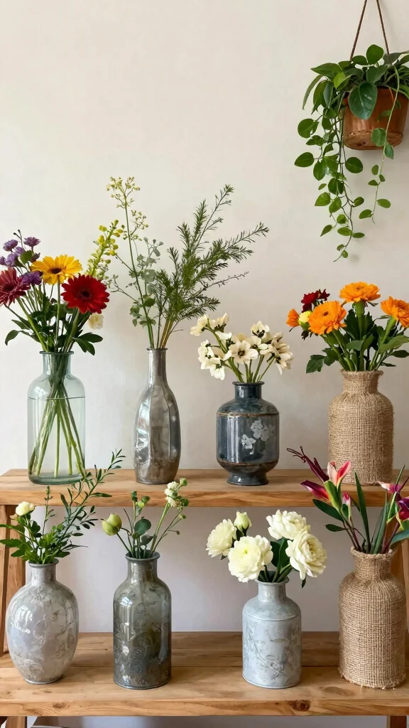 12 Vase With Greenery Ideas for a Fresh Natural Home Accent - 4. Recycled Wonders 1