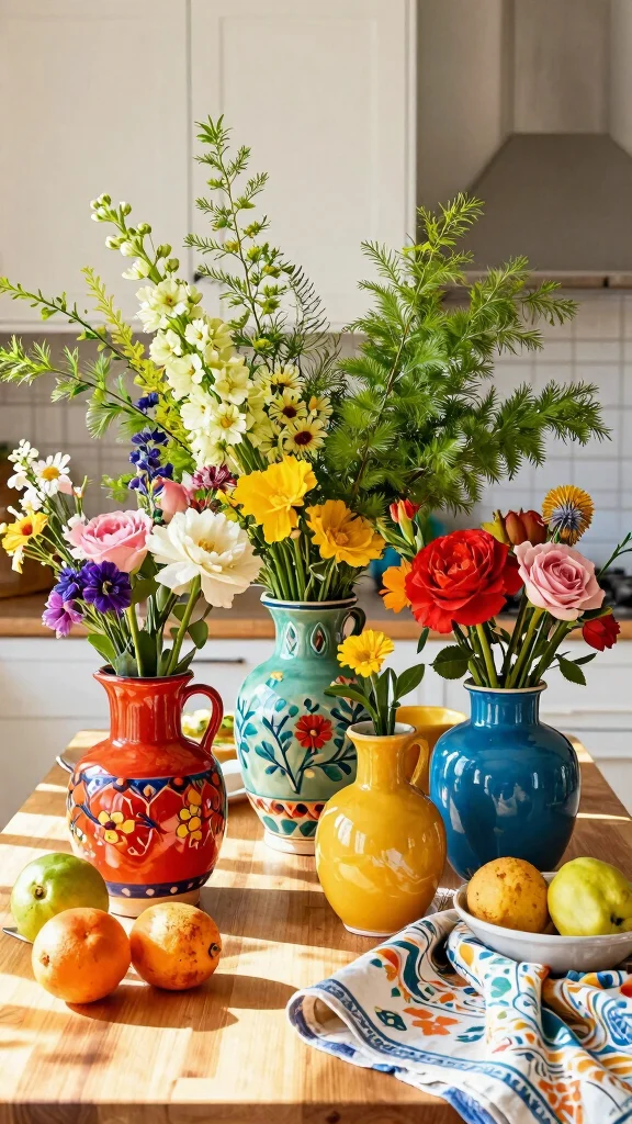 12 Vase With Greenery Ideas for a Fresh Natural Home Accent - 6. Pops of Color 1