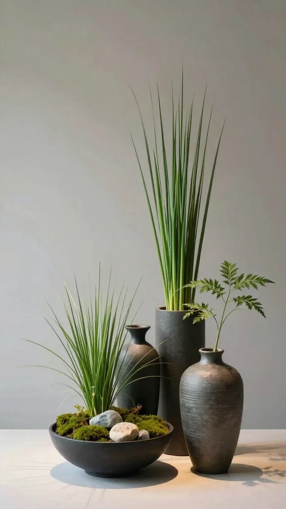 12 Vase With Greenery Ideas for a Fresh Natural Home Accent - 9. Asymmetrical Arrangements 1