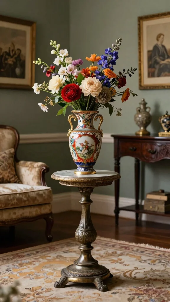 12 Vintage Vase Ideas for a Nostalgic Collected Home Display - 4. Statement Antique Vases 1
