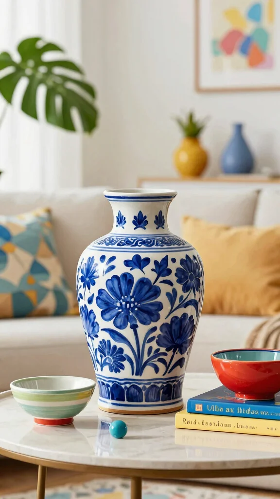 12 XL Floor Vase Ideas for a Dramatic Statement-Making Home Display - 5. Colorful Ceramic Creations 1