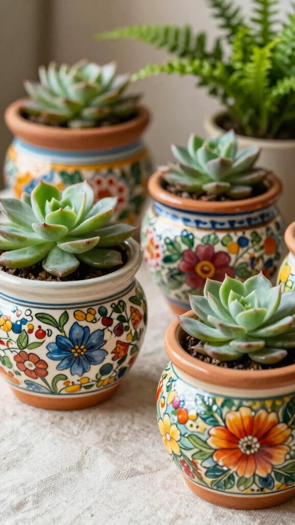 13 Ceramic Plant Pot Ideas for a Beautiful Artisan Garden or Interior - 1. Hand-Painted Floral Elegance 1