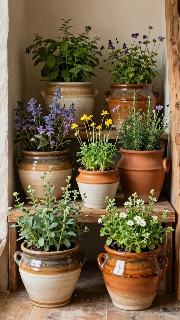 13 Ceramic Plant Pot Ideas for a Beautiful Artisan Garden or Interior - 11. Charming Rustic Finishes 1