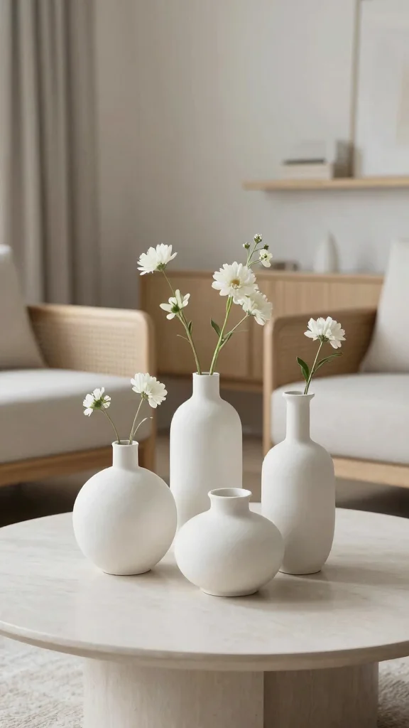 13 Ceramic Vase Ideas for a Handcrafted Earthy Home Accent - 2. Minimalist Elegance: White Ceramic Vases 1