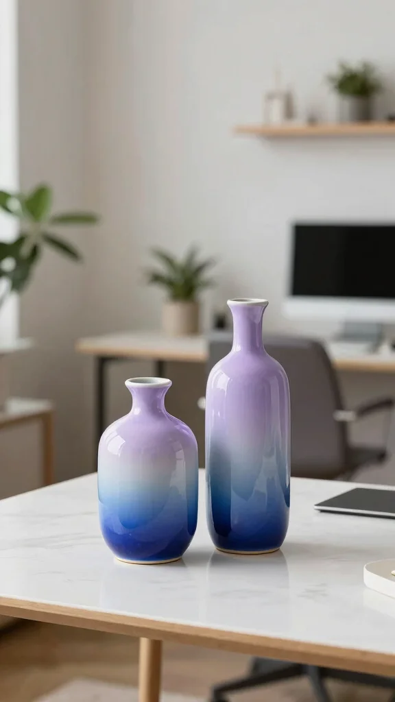 13 Ceramic Vase Ideas for a Handcrafted Earthy Home Accent - 9. Color Story: Gradient Glazed Vases 1