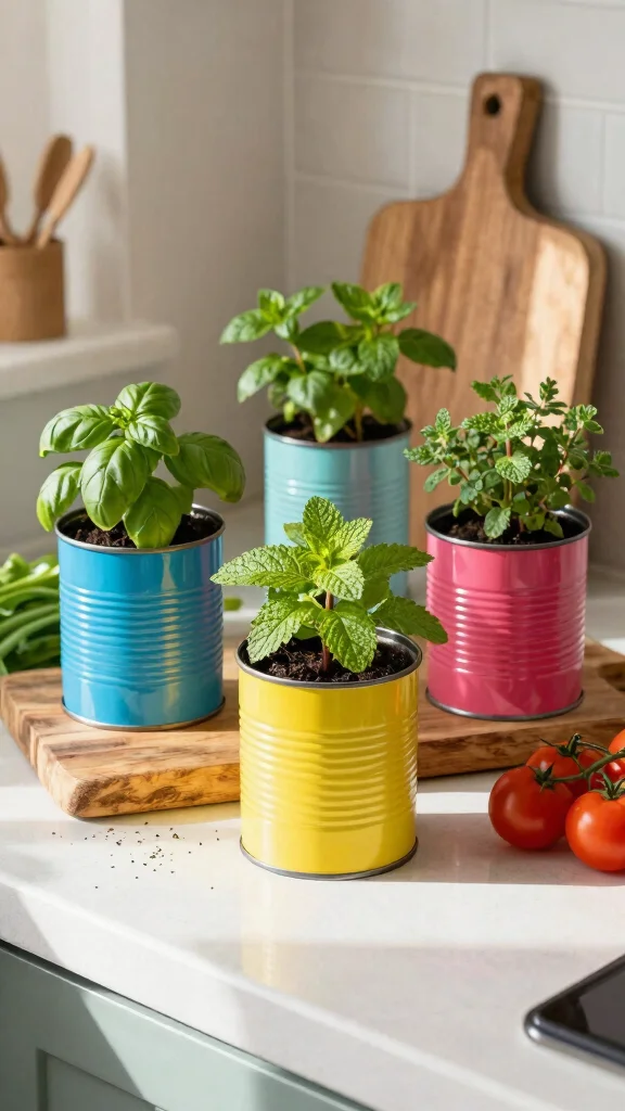 13 Indoor Plant Pot Ideas for a Stylish Thriving Home Garden - 2. Upcycled Tin Cans 1