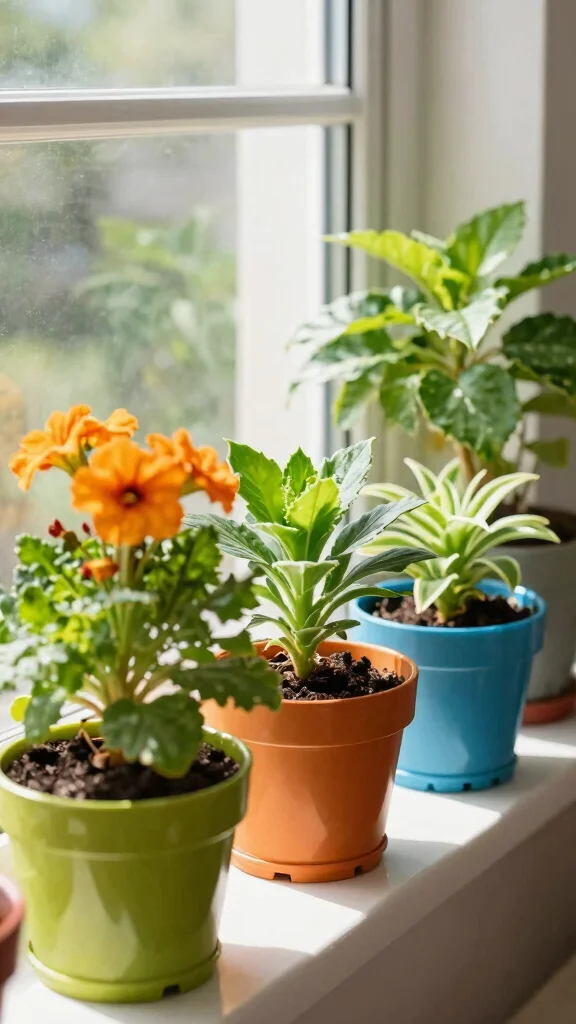 13 Indoor Plant Pot Ideas for a Stylish Thriving Home Garden - 7. Colorful Plastic Pots 1