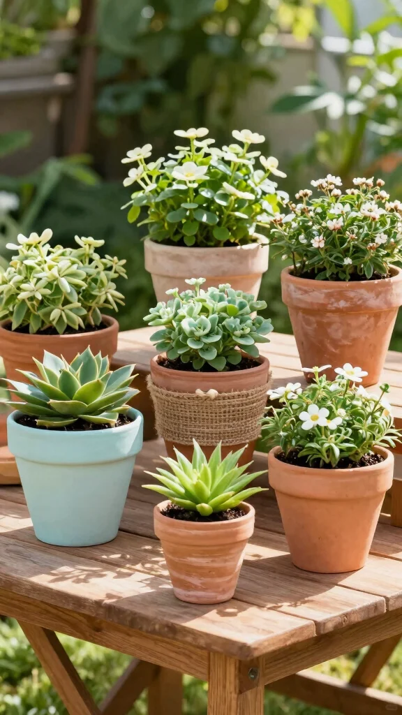 13 Outdoor Pot Ideas for Patios, Porches, Balconies, and Gardens - 2. Terracotta Pots with a Twist 1