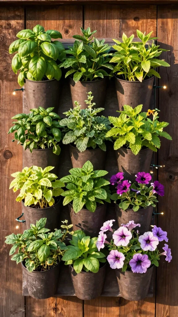13 Outdoor Pot Ideas for Patios, Porches, Balconies, and Gardens - 5. Vertical Garden Planters 1