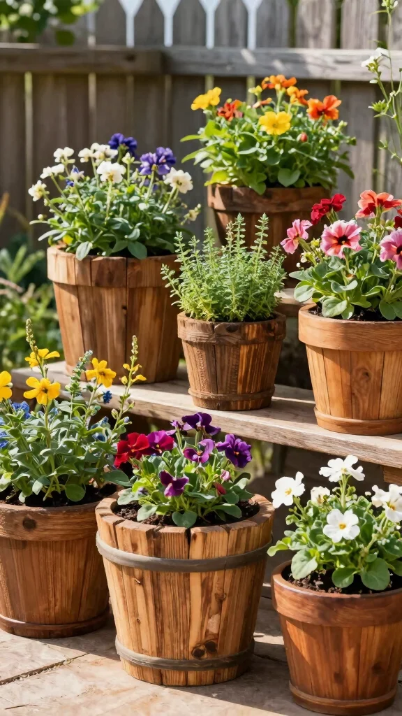 13 Plant Pot Ideas for Indoor Outdoor and Every Garden Style - 5. Wooden Wonders 1
