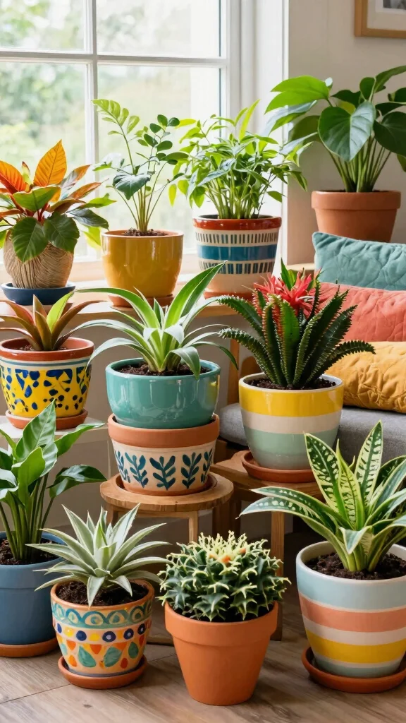 13 Plant Pot Ideas for Indoor Outdoor and Every Garden Style - 6. Colorful Ceramic Pots 1