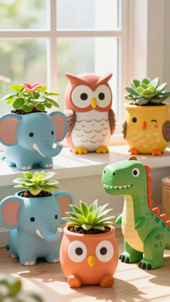 13 Plant Pot Ideas for Indoor Outdoor and Every Garden Style - 8. Quirky Animal Planters 1