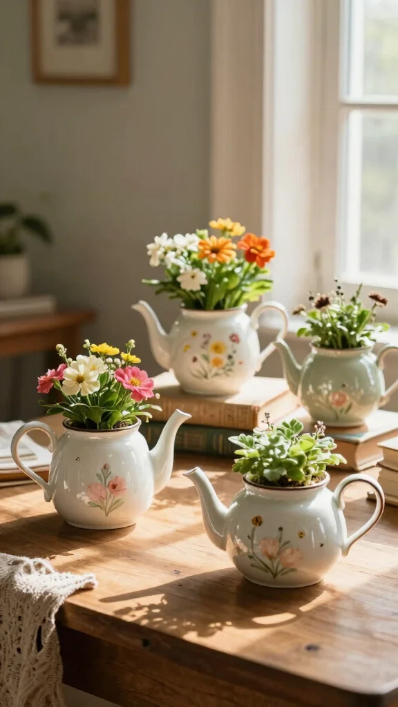 13 Plant Pot Ideas for Indoor Outdoor and Every Garden Style - 9. Vintage Teapots as Planters 1