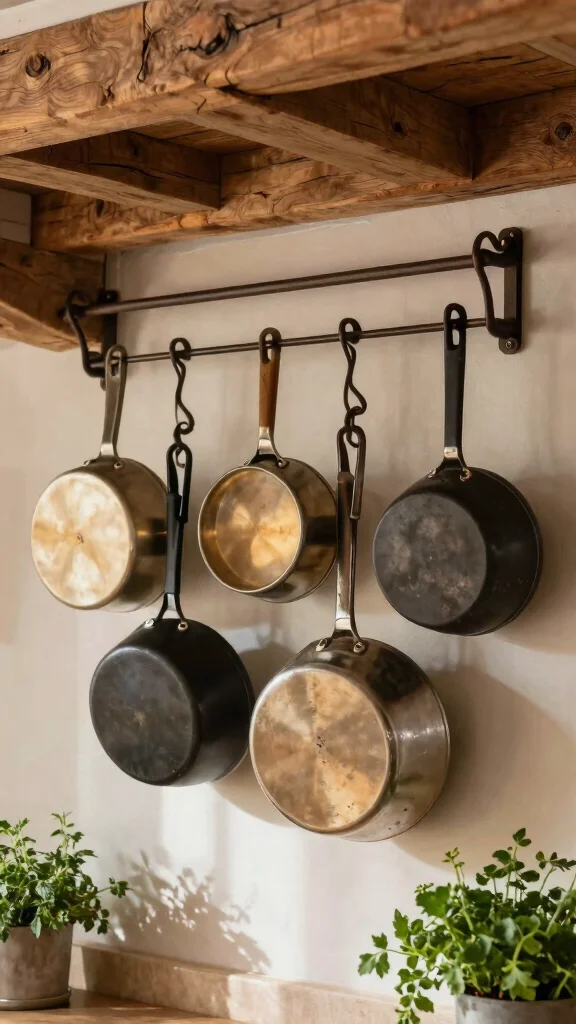 13 Pot Organization Ideas for Cabinets, Drawers, and Open Shelves - 5. Hanging Pot Racks 1