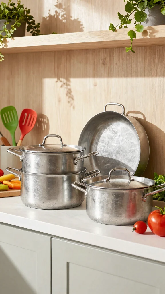 13 Pots and Pans Set Ideas for a Complete Well-Equipped Kitchen - 2. Recycled Aluminum Cookware Set 1
