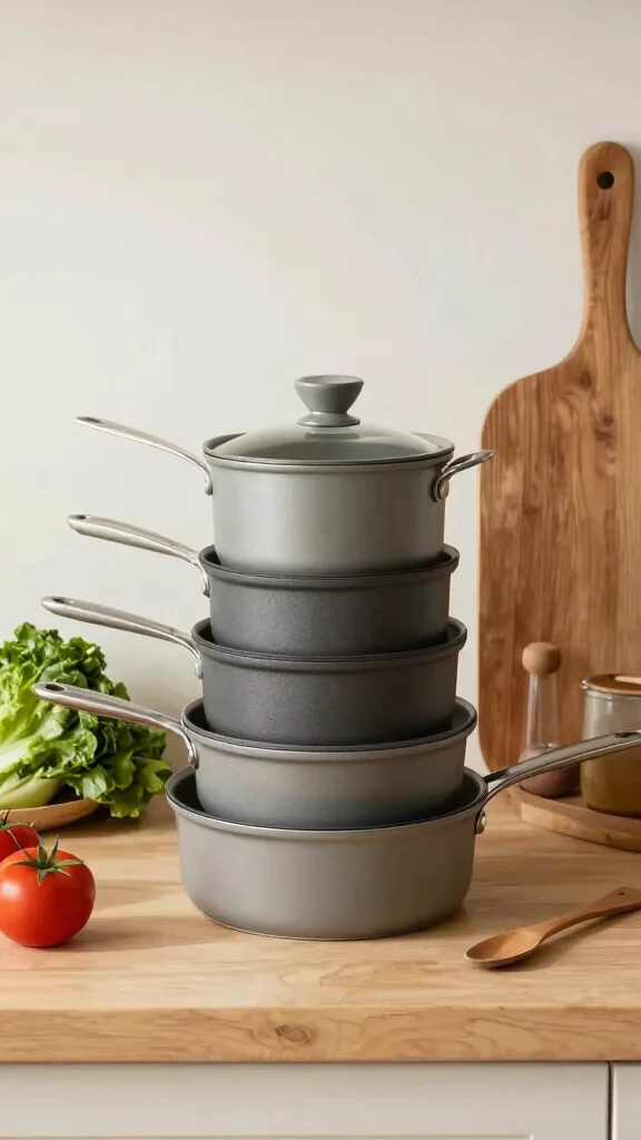 13 Pots and Pans Set Ideas for a Complete Well-Equipped Kitchen - 8. Multi-Purpose Cooking Sets for Space-Saving 1