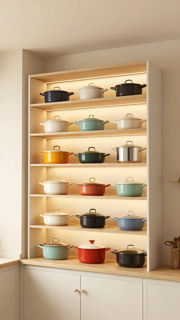 13 Pots and Pans Storage Ideas for Small Kitchens and Large Ones - 13. Creative Use of Vertical Space 1