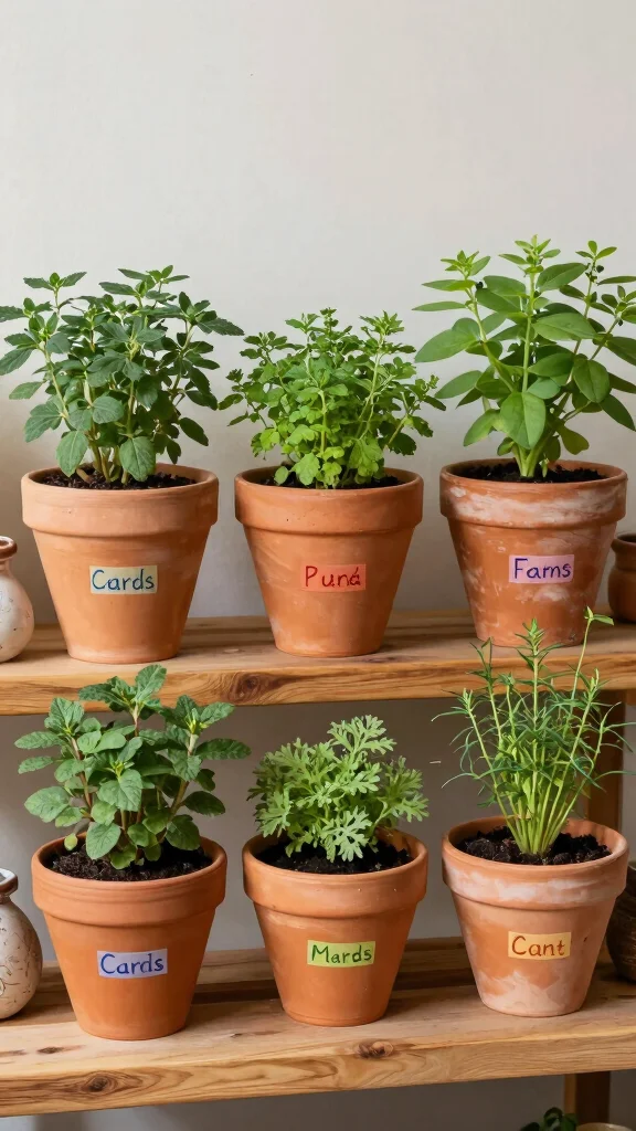 13 Terracotta Pot Concepts for a Warm Classic Natural Plant Display - 12. Personalized Terracotta Pot Labels 1