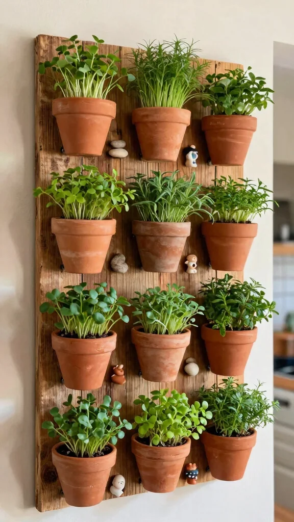 13 Terracotta Pot Concepts for a Warm Classic Natural Plant Display - 4. Terracotta Pot Wall Art 1