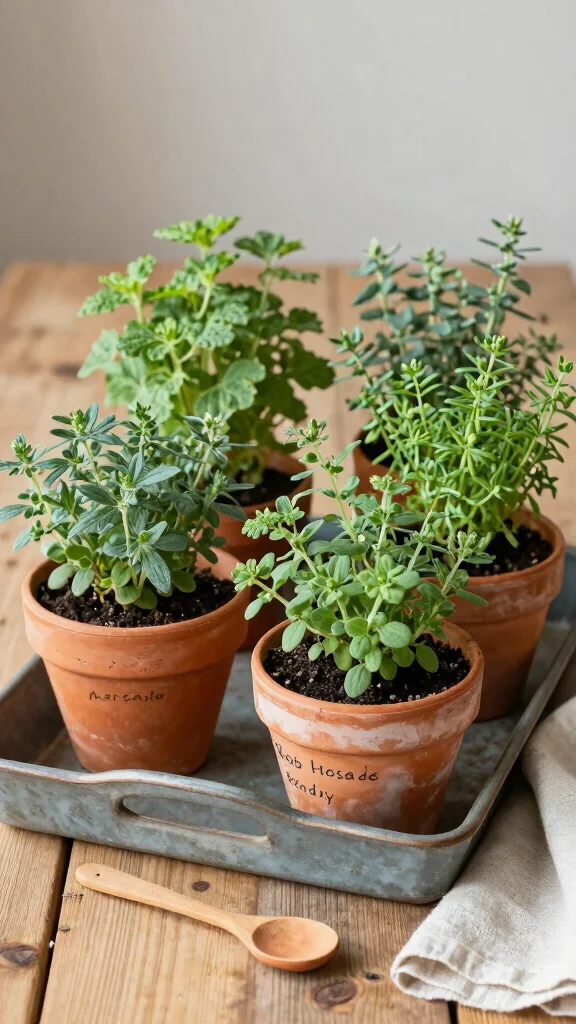 13 Terracotta Pot Concepts for a Warm Classic Natural Plant Display - 9. Terracotta Pot in a Vintage Tray 1