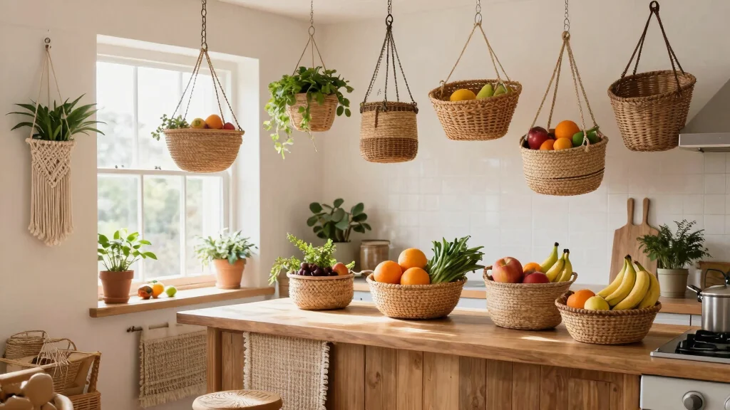 12 Hanging Kitchen Basket Ideas for Fruits, Vegetables, and Storage - marketfurniture.blog